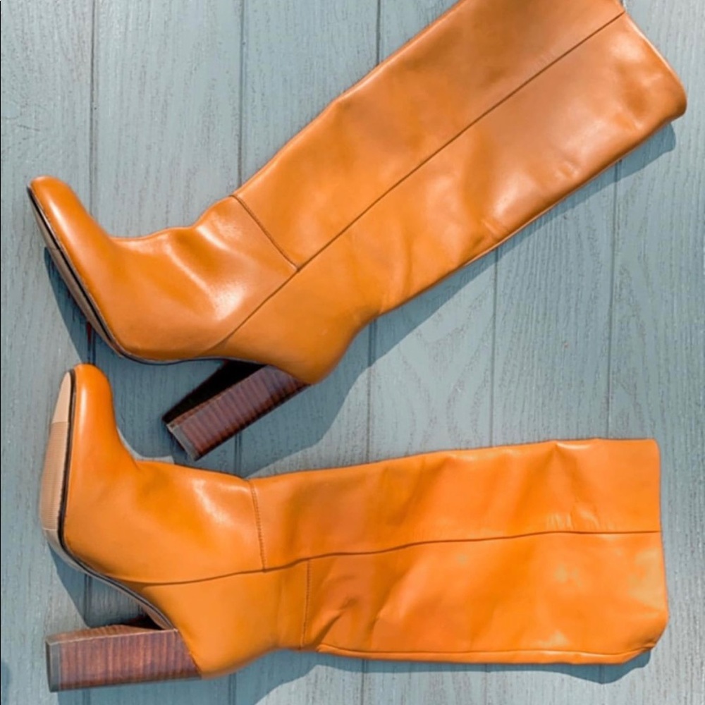 Leather Brown Heel Boots